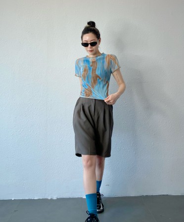 Brown Pleated Shorts #250409